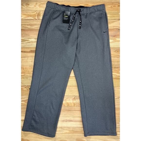 NWT WOMENS NIKE DRI-FIT FLEECE THERMA FLEECE SWEATPANTS SIZE XXL HEATHER GRAY - Picture 1 of 6
